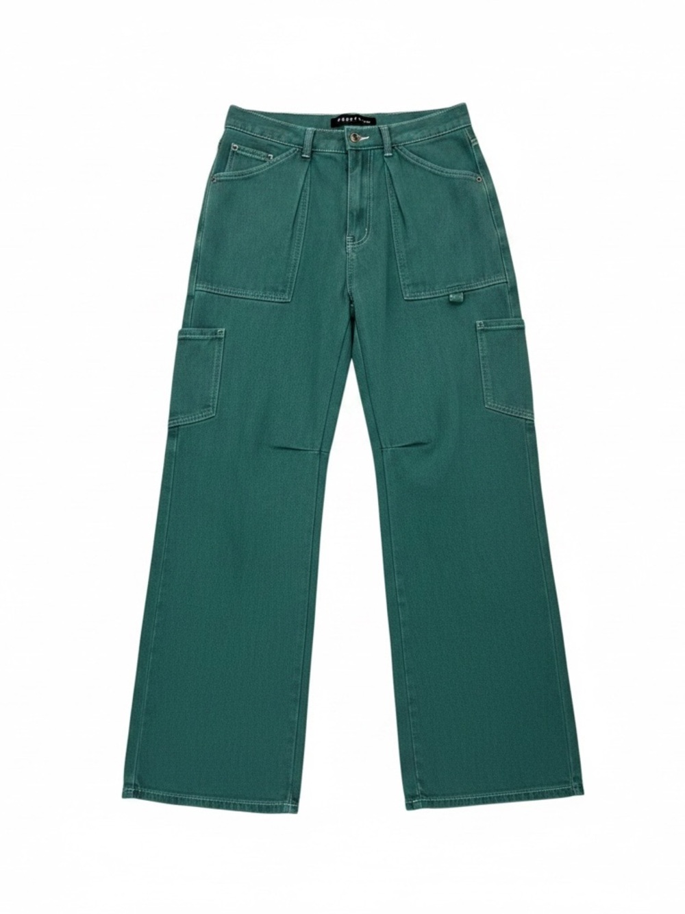 Lioness Women’s Carpenter Jeans Green Relaxed Straight Leg Utility Small Y2K
